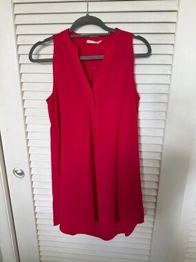 Sleeveless hot pinkV-Neck Women's dress